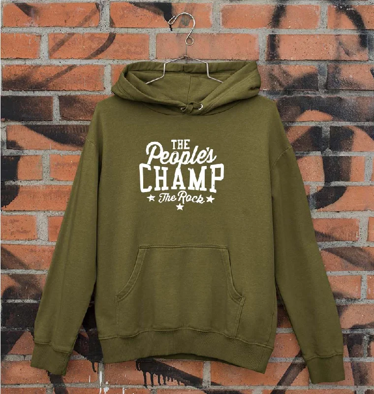 The Rock - The People's Champ Unisex Hoodie for Men/Women Hoodie with Hem Applique Textured Unique