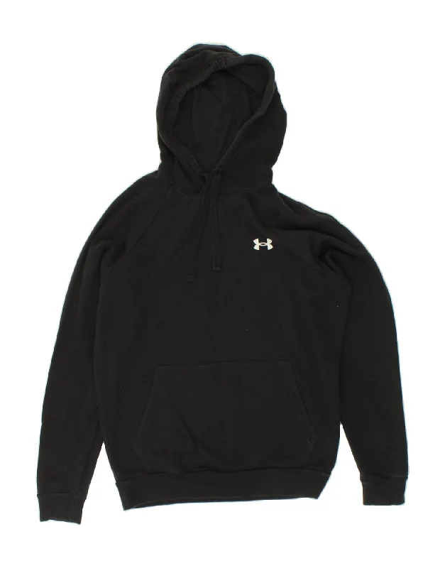 UNDER ARMOUR Mens Cold Gear Hoodie Jumper Small Black Cotton Hoodie with Sequins Glamorous Eye-catching