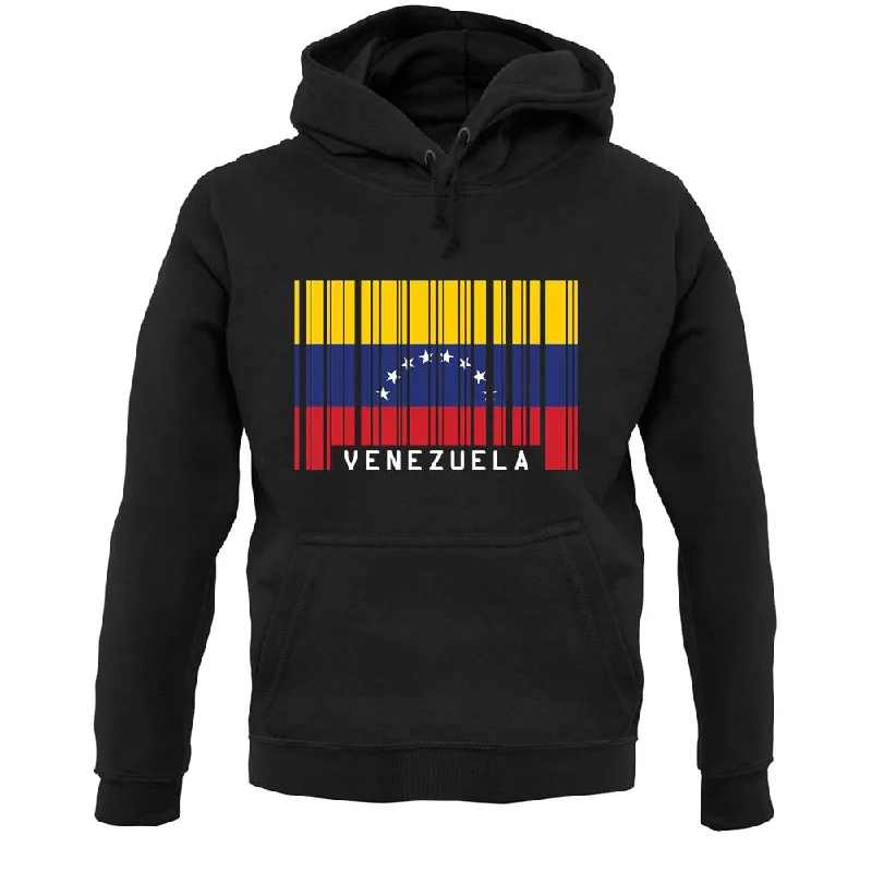 Venezuela Barcode Style Flag Unisex Hoodie Hoodie with High Neck Warm Protective