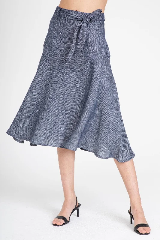 Allas Skirt – Indigo Gray Linen lace skirt elegant