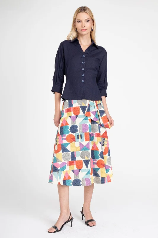 Alphabet Cotton Twill Skirt velvet skirt rich