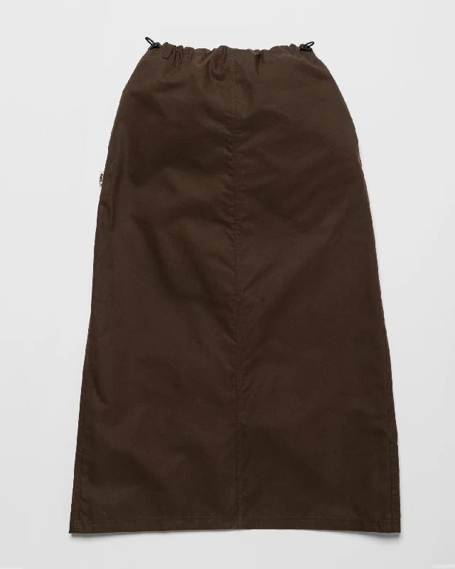 Lyra Long Skirt - Brown leather skirt modern