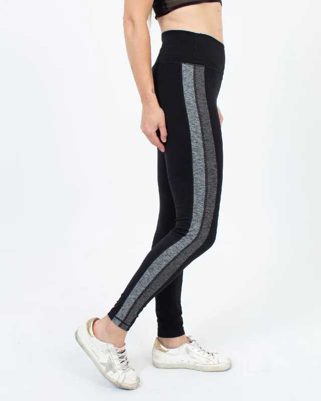 Racer Stripe Leggings Fashionable Lacy Detail Leggings