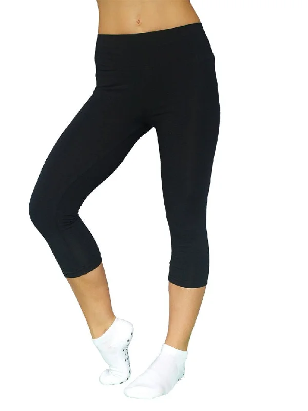 Leggings 3/4 Length Fashionable Solid Color Tights