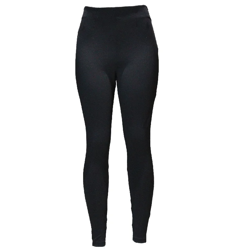 Black Lurex Lined Ponte Legging Comfortable Classic Yoga Leggings