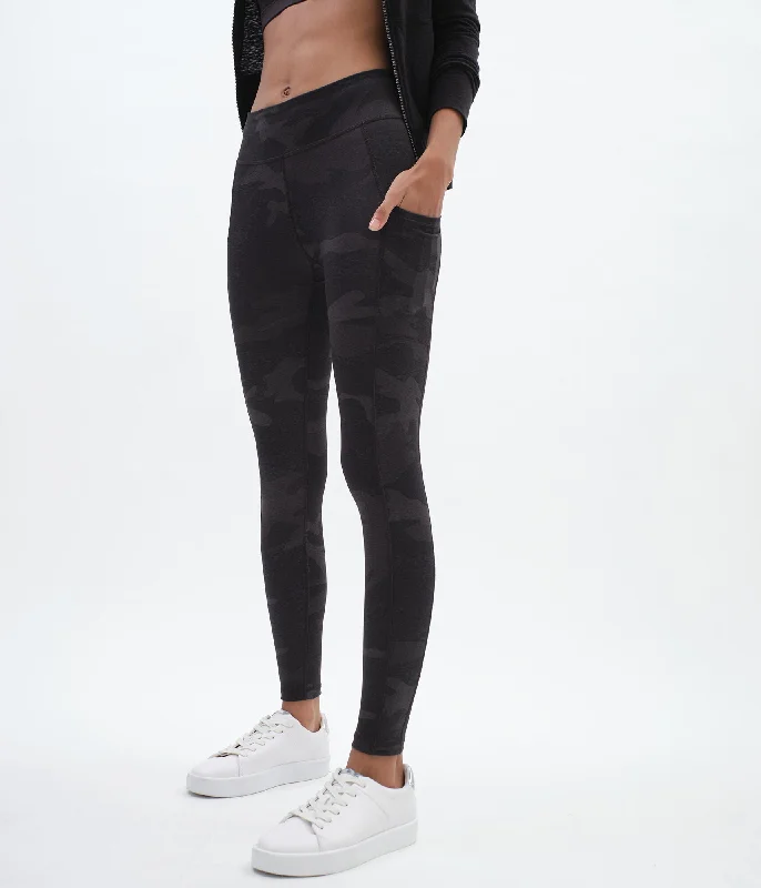 Aeropostale Dark Camo Flex High-Rise Pocket Ankle Leggings Comfortable Classic Yoga Leggings