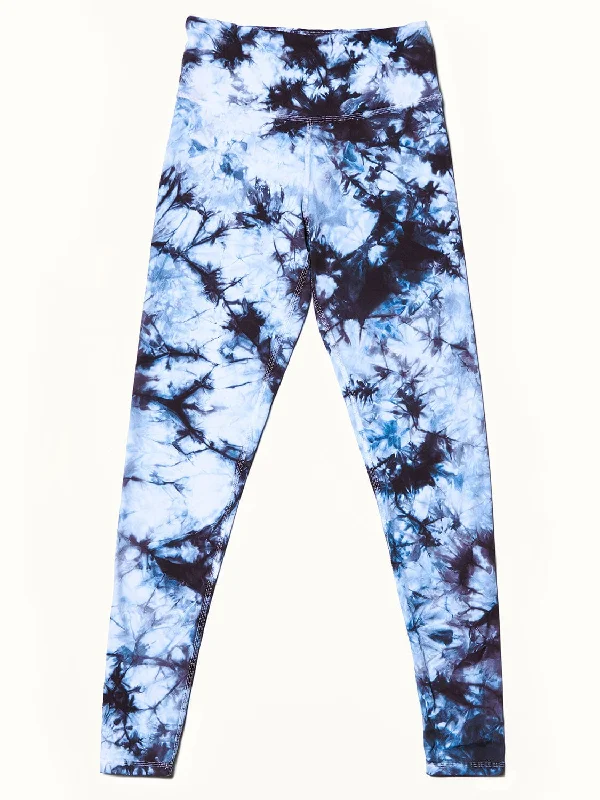 ALAMAE Women's Dani Tie-Dye Legging in Blue Stylish Sweatproof Leggings