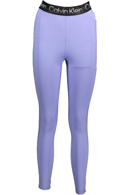 Purple Cotton Women Legging Fashionable Ribbed Knit Leggings