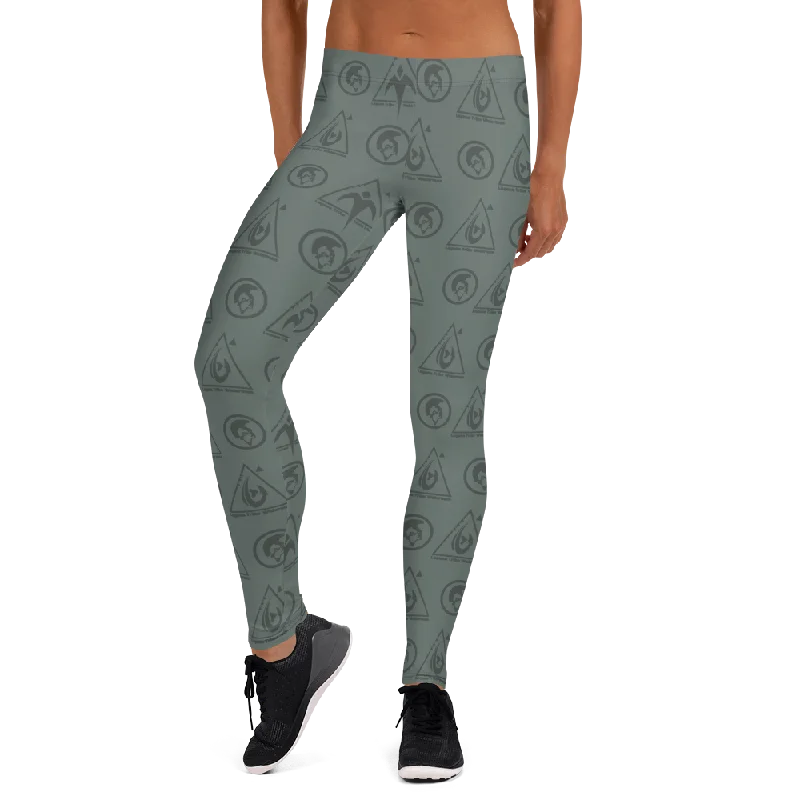 Logo Camo Leggings Trendy Foil Finish Leggings