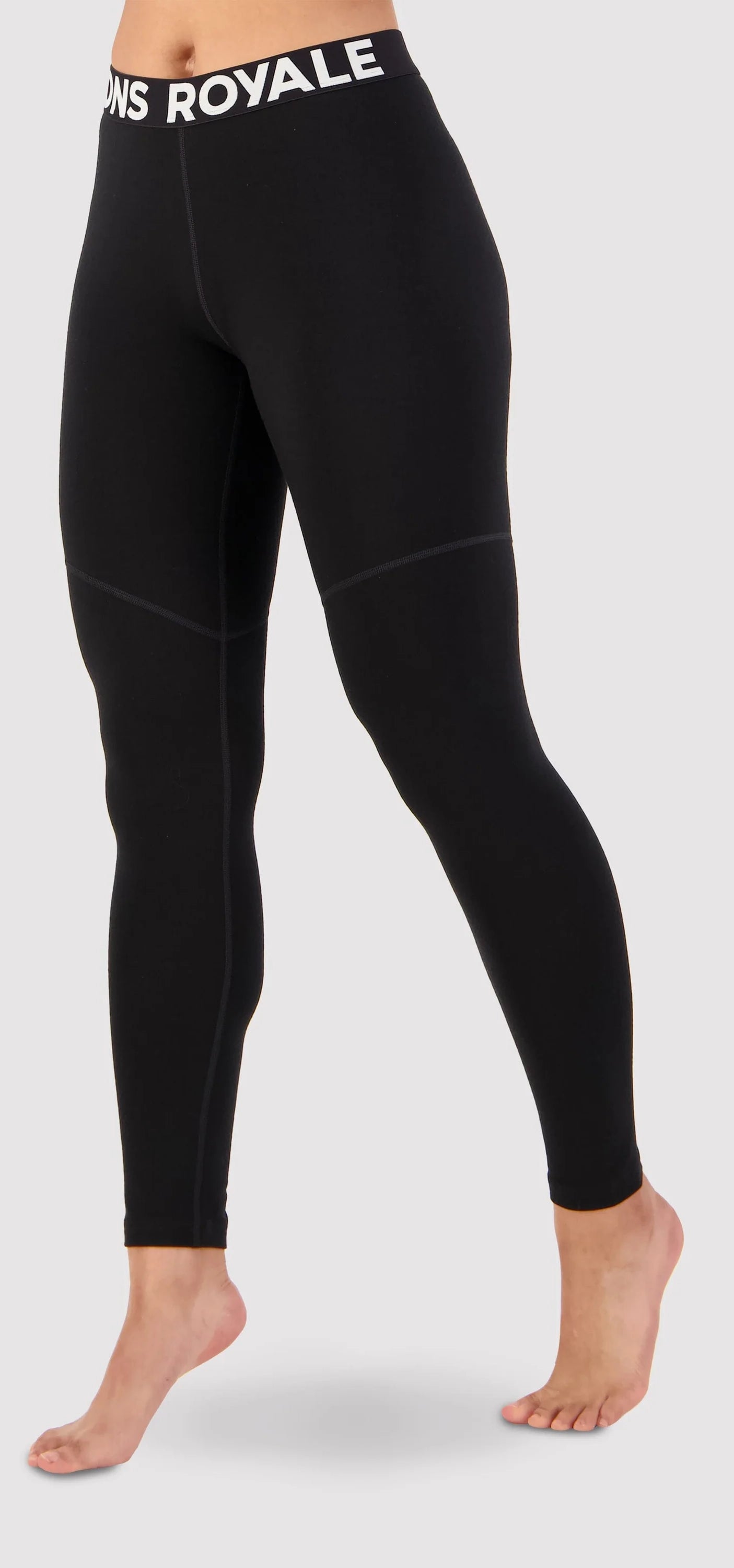 Mons Royale Cascade Flex 200 Legging Womens Logo Black Stylish Winter-Ready Leggings