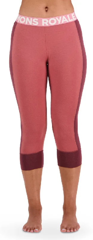 Mons Royale Cascade Legging Thermals Womens Dark Chocolate / Terracotta Chic Printed Yoga Pants