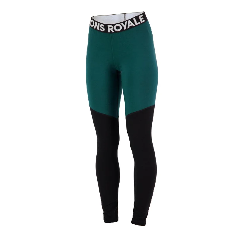 Mons Royale Womens Cascade Merino Flex Thermal Legging - Evergreen Casual Sporty Leggings