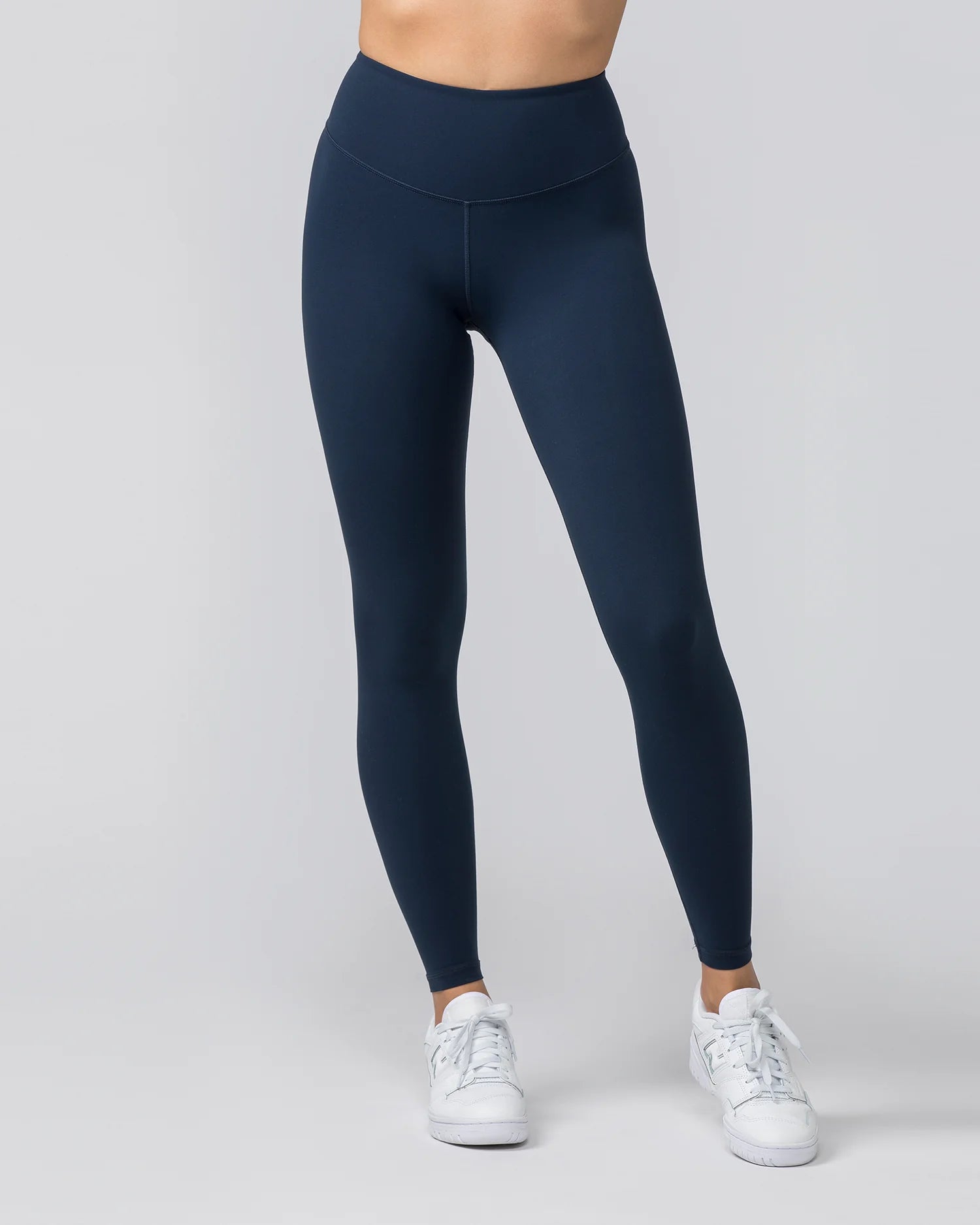 Muscle Nation | Contour Aura Full Length Leggings - Navy Fashionable Lacy Detail Leggings