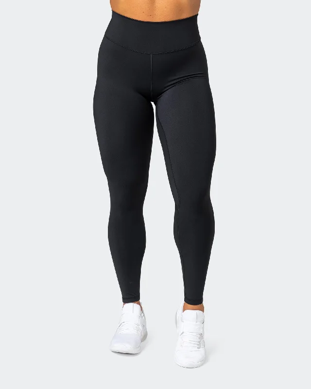 Muscle Nation | Motion Full Length Leggings - Black Elegant Shiny Black Leggings