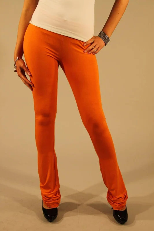 Patrizia Pepe Orange Viscose Women Legging Fashionable Solid Color Tights