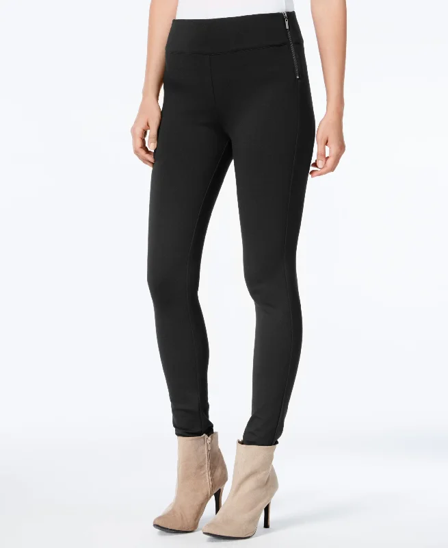 Side-Zip Leggings Stylish Faux Leather Leggings