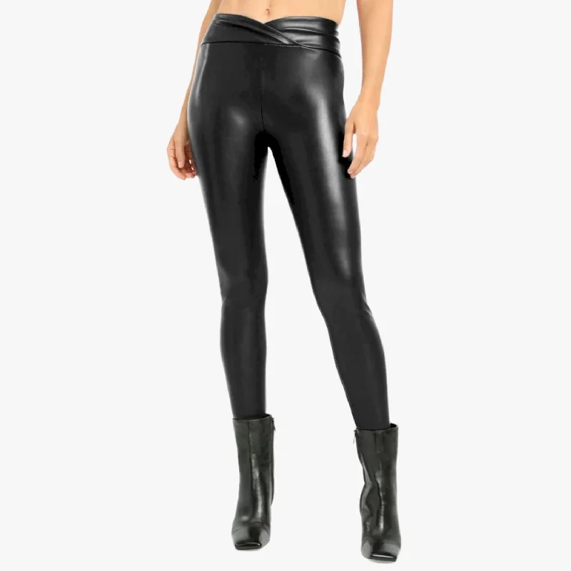 Vegan Leather Legging (Black) Stylish Yoga Leggings