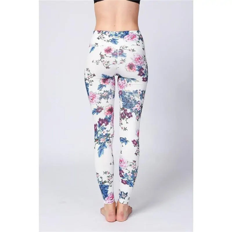 Vintage Floral Leggings Cozy Ribbed Leggings