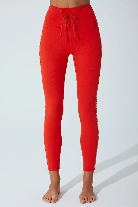 7/8 High Waist Double Knot Legging - Venetian Red Elegant Full-Body Leggings