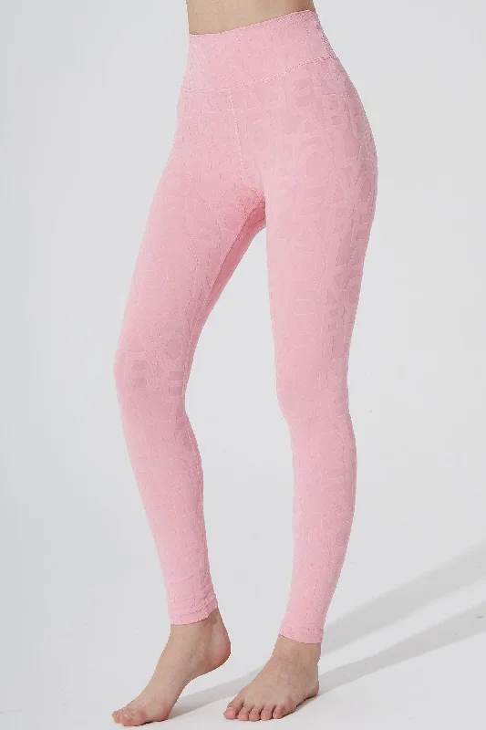 Classic Déese Fleur Legging 3D - Powder Pink Comfortable Slip-On Compression Leggings