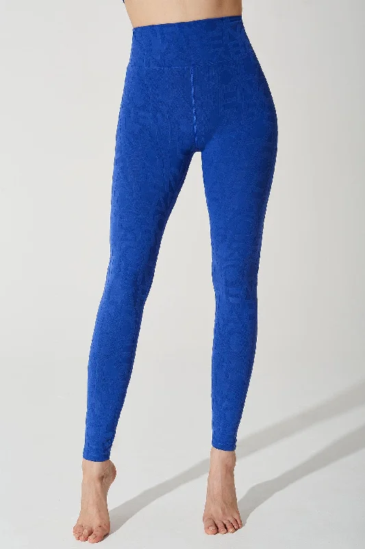 Classic Déese Fleur Legging 3D - Royal Blue Cozy Reflective Detail Leggings