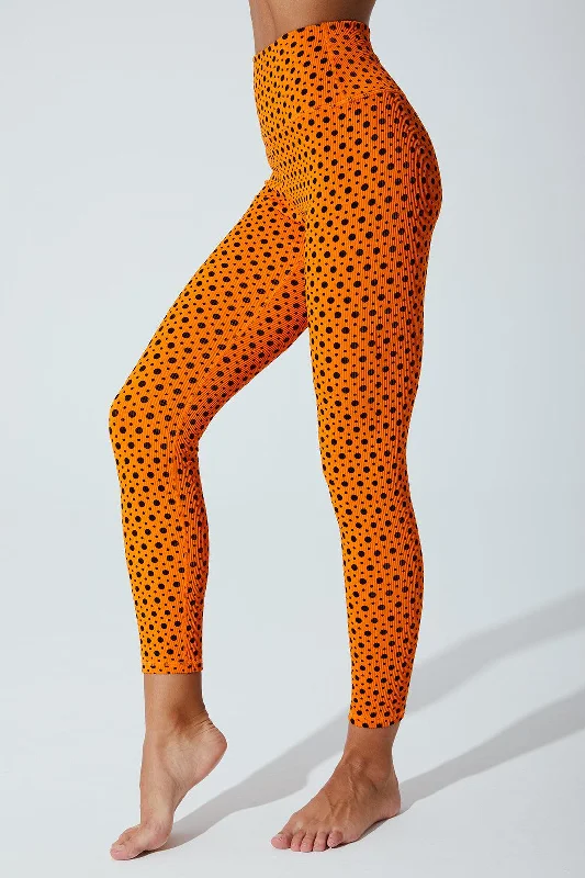 Hafwen Polka Dots Legging - Orange Beetle Elegant Textured Leggings