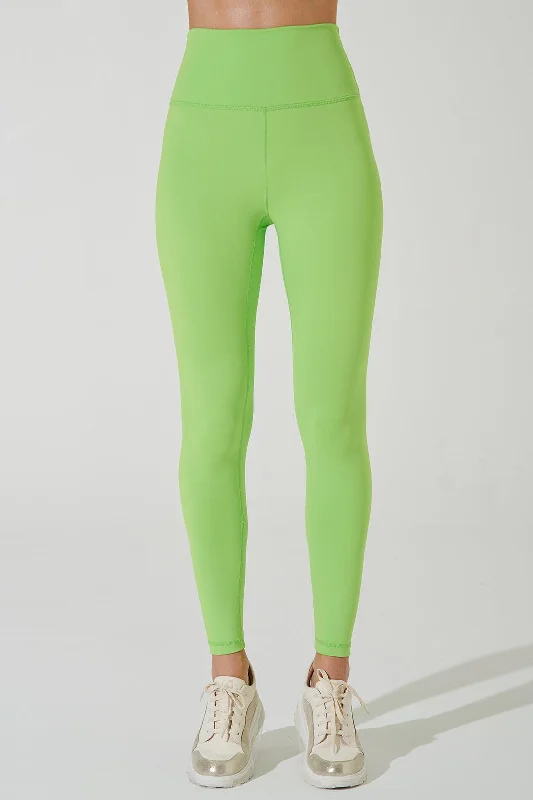 Jo Maline 7/8 Legging - Floures Green Trendy High-Waist Tummy Control Leggings