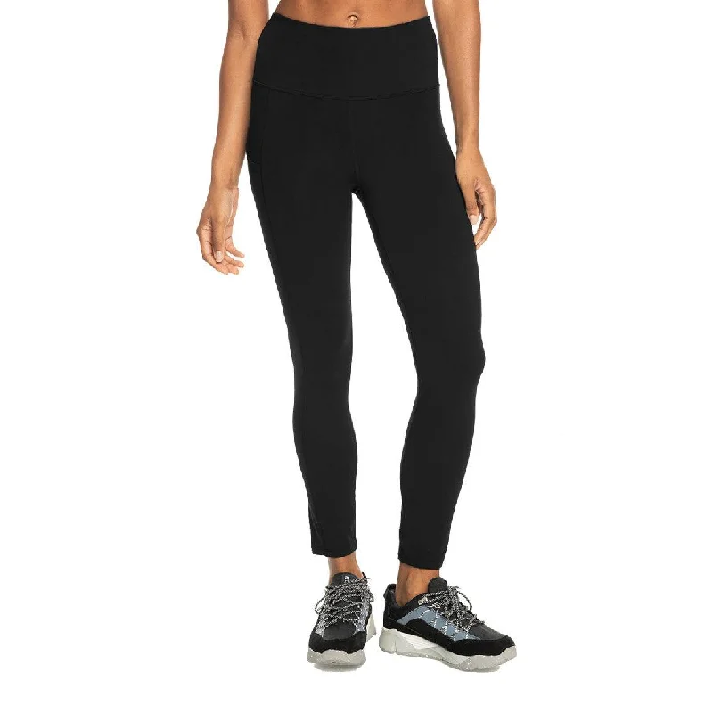 Legging Roxy Total Black Technical Negro Stylish Side-Stripe Leggings