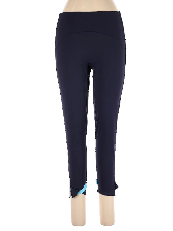 New Zyia Active Navy Strap Deluxe HIgh Rise 7/8 Legging Size 12 MSP$69 Elegant Black Leggings