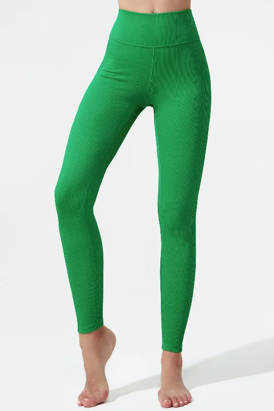 Querida High Waist R Legging - Fern Green Stylish Stretch Print Leggings