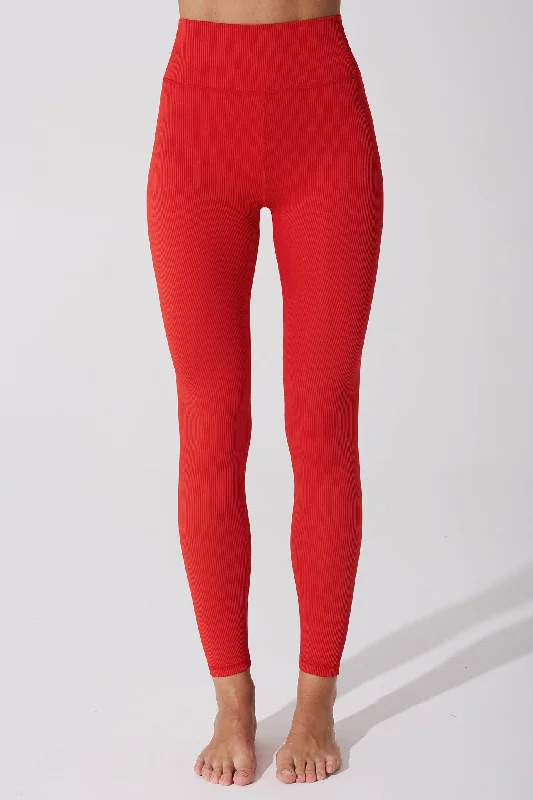 Querida High Waist R Legging - Savvy Red Stylish Sporty Performance Leggings