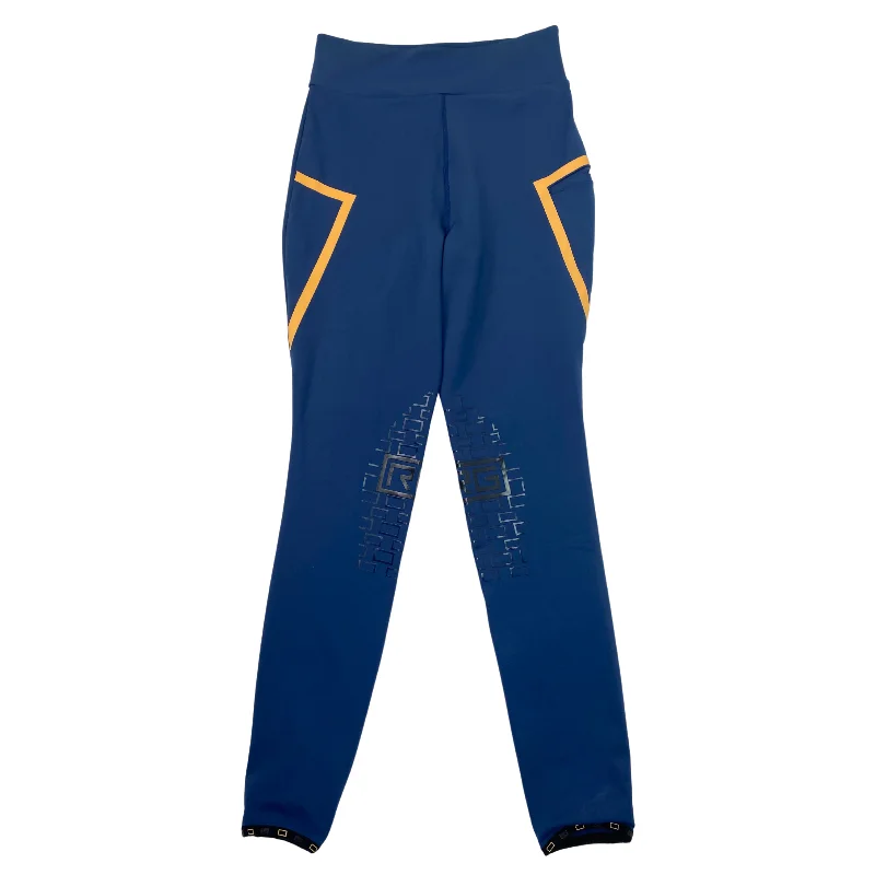 RG Italy 'RG Leggings' Riding Tights  in Classic Blue  - Women's IT 36 (XS) Stylish Ankle-Length Leggings