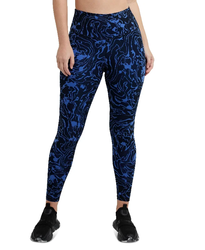 Women's Sport Soft Touch Printed 7/8 Leggings Elegant Metallic Leggings