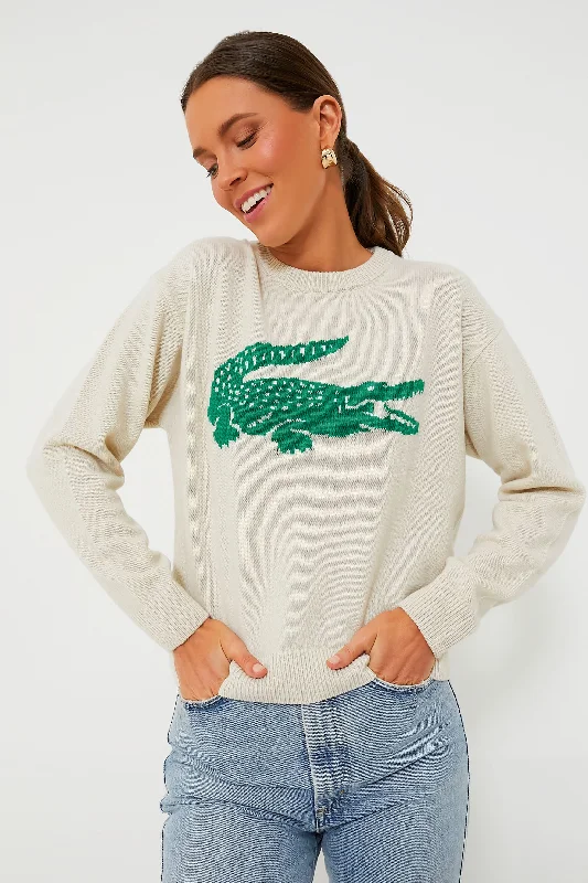 Big Croc Cashmere Sweater Sequined Glittery Shiny