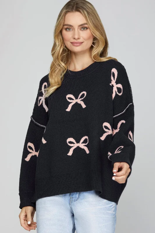 Perfectly Poised Bow Sweater Fitted Loose Oversized