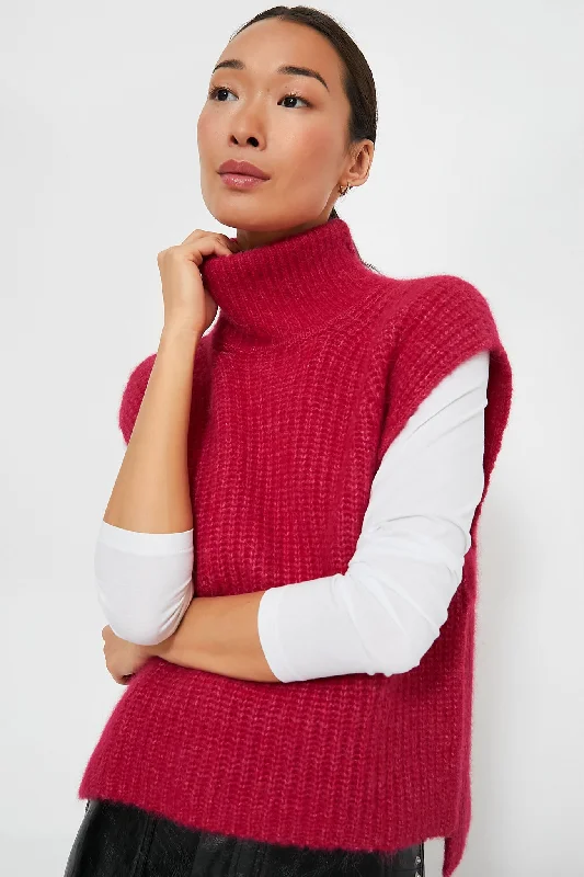 Raspberry Megan Sweater Striped Floral Plaid