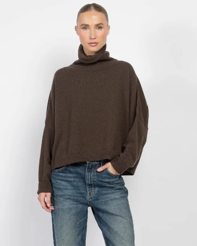 Turtleneck Chunky Sweater Mesh Blend Leather Blend Suede Blend