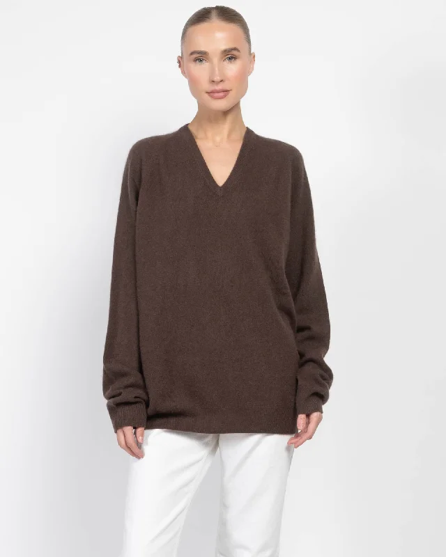 V-Neckline Sweater Oversized Loose Flowy