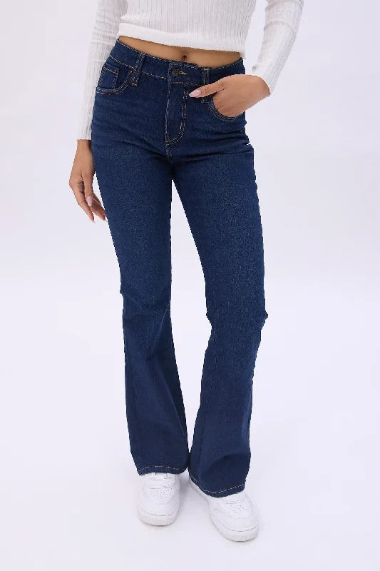 High Rise Flare Jeans Fashionable Mom Jeans