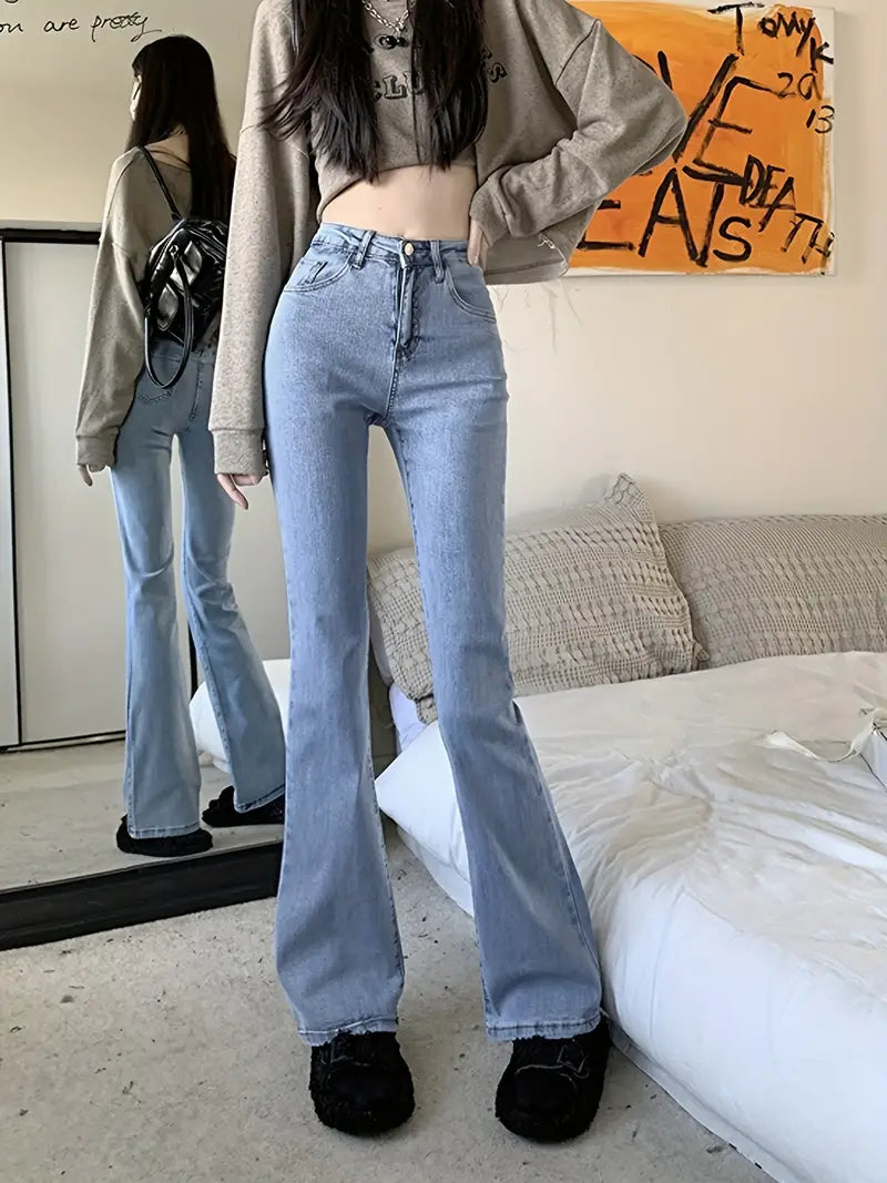 Bell Bottom High Waist Casual Flare Jeans Casual Straight-Leg Jeans