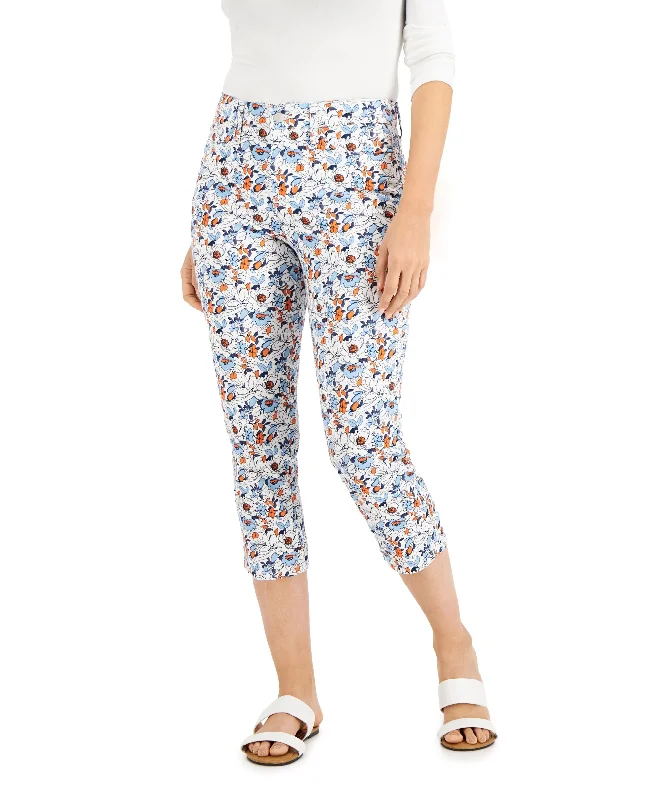 Charter Club Printed Capri Jeans Cozy Wide-Legged Jeans