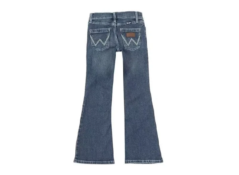 Girls Juliet Flare Jeans by Wrangler Comfortable Drawstring Waist Jeans