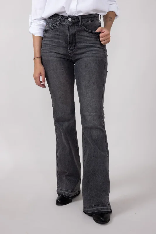 Judy Blue High Rise Contrast Flare Jeans for Women in Grey | 88880REG Cozy Relaxed Fit Jeans