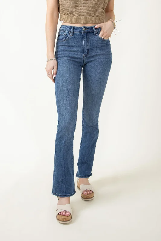 KanCan Ami High Rise Bootcut Jeans for Women | KC70005M Stylish Acid-Wash Jeans