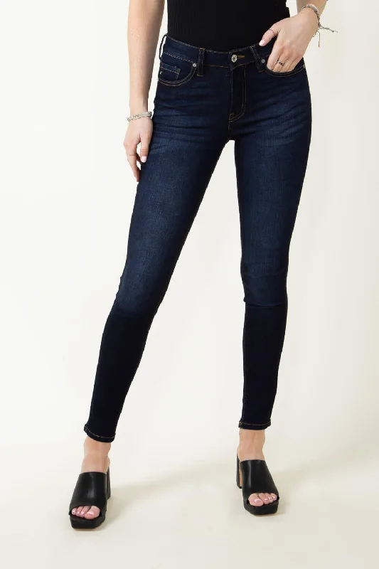 KanCan Alani Whiskered Skinny Jeans for Women | KC7092 Fashionable Cropped Denim Jeans