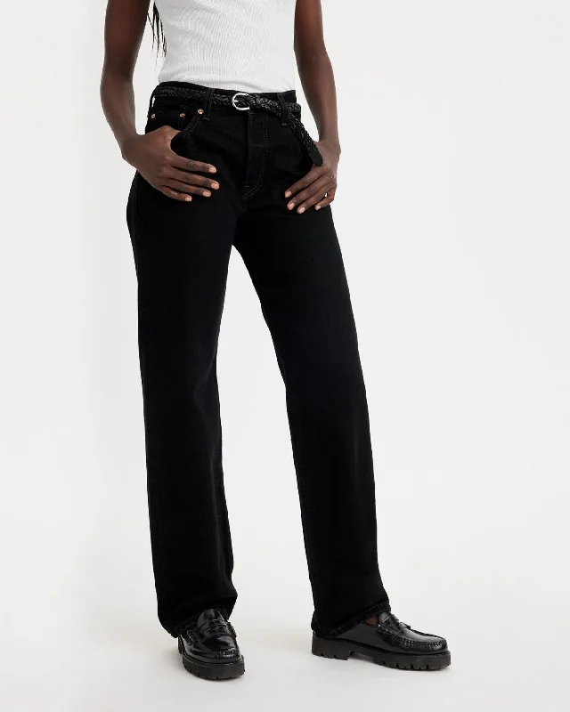 Levi's® Womens 501 90's Relaxed Straight Fit Jeans - Rinsed Blacktop Stylish Cargo Style Jeans