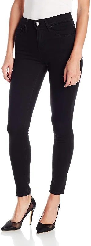 Levi's Women's 721 High Rise Skinny Jeans - Soft Black Stylish Shredded Denim Jeans