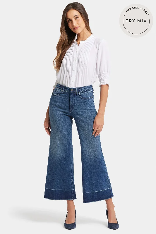 Mia Palazzo Ankle Jeans - Stone Bridge Elegant Bootcut Fit Jeans