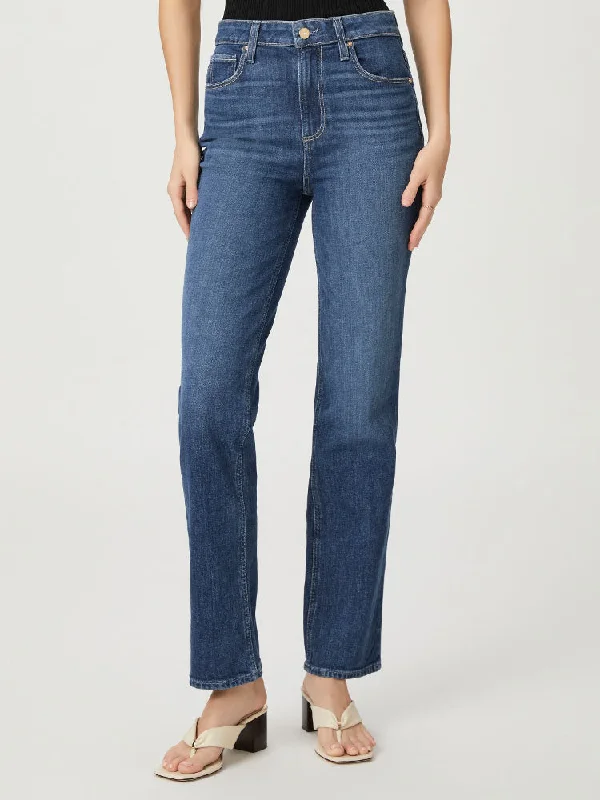 Paige Stella Jeans Saint Tropez Comfortable Distressed Straight-Leg Jeans