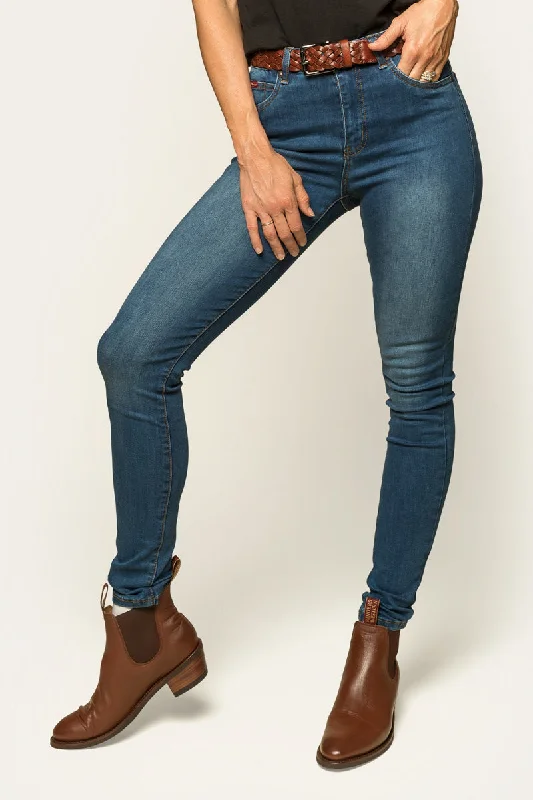 Sammy Womens High Rise Skinny Jeans - Vintage Blue Wash Chic Faded Blue Jeans